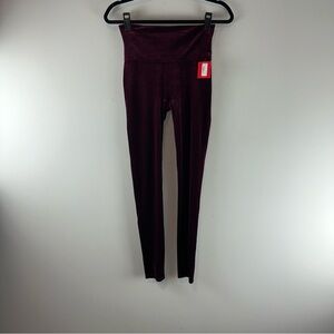 Spanx Velvet Women Leggings in Burgundy Size M